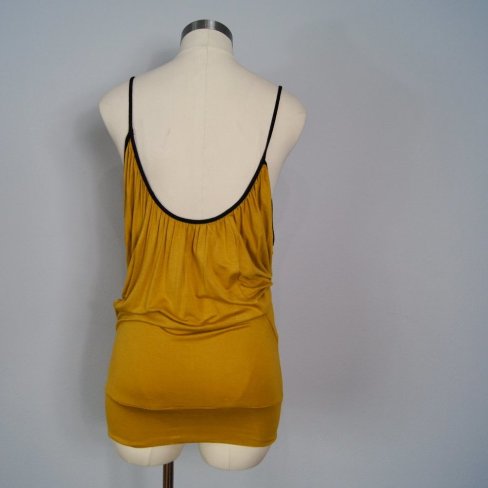 Its Me Feeling Faces By Meeting Women's Blouse Top Mustard Size Medium - Picture 5 of 6